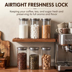 6 Pcs 44oz Clear Canisters Set for Kitchen, Glass Jars with Lids - Image 5