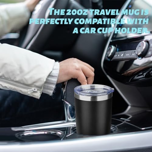20oz Tumbler with Straw and Brush, Stainless Steel Vacuum Insulated tumbler, Double Wall Insulated Coffee Tumbler for Outdoor, Home, Travel,Office (Black,4pcs) - Image 4