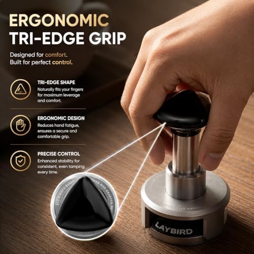 TriPress Espresso Tamper, Fits 53.3mm & 54mm, 25lb Self-Leveling - Image 4