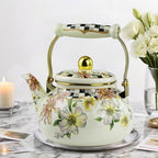 Floral Tea Kettle Vintage Enamel Teapot for Stovetop Boehmian 2.5L Tea Kettle Home Decor Teapot for Hot Water/Coffee Tea, Gift for Housewarming Christmas New Year - Image 4