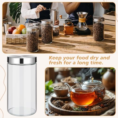 6 Pcs 50oz Clear Canisters Set for Kitchen, Glass Jars with Lids - Image 6