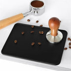 Black Coffee Tamper Mat Silicone Anti-skid Espresso Coffee Tamping Rest Holder Corner Edge Pad Compatible with Home Office Bar Coffee ShopNO.1041(Black L) - Image 2