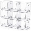 9 Pcs Clear Plastic Storage Bins Stackable Pantry Organizer by Ferrochef