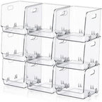 9 Pcs Clear Plastic Storage Bins Stackable Pantry Organizer by Ferrochef