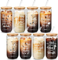 Skylety 8 Sets Christian Glass Cups for Women with Lids Straws Brushes by Skylety