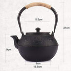 Classic tea kettle, Cast Iron Teapot,Japanese Tetsubin Tea Kettle Set, Cast Iron Teapot with Stainless Steel Infuser, Black 1200ml - Image 2