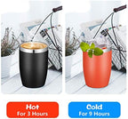 VEGOND Stainless Steel 12 oz Tumblers bulk Vacuum Insulated Double Wall Travel Tumbler with Lid and Straw Reusable Tumbler,Black 12 pack - Image 3