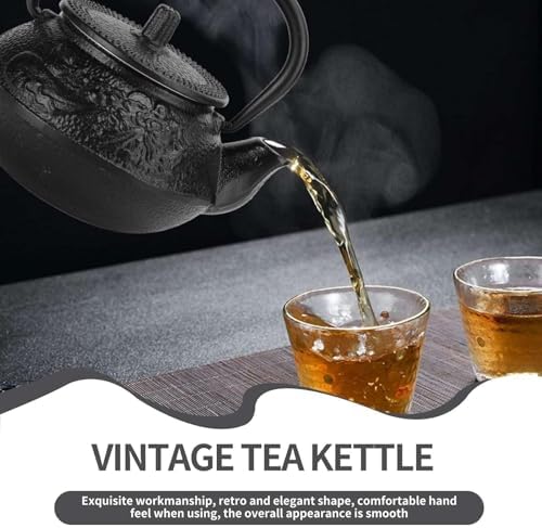10oz/300ml Stovetop Tea Kettle, Japanese Cast Iron Teapot Traditional Kung Fu Teapot Kettle with Stainless Steel Infuser for Brewing Loose Leaf Tea - Image 7