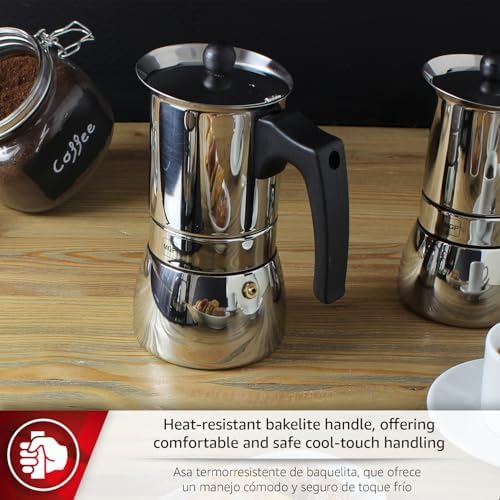 Magefesa Genova Stovetop Espresso Maker, 4 Cups/6.5 oz, 18/10 Stainless Steel Moka Pot, Italian Greca Coffee Maker, Suitable for Induction - Image 5