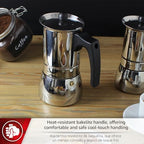 Magefesa Genova Stovetop Espresso Maker, 6 Cups/10 oz, 18/10 Stainless Steel Moka Pot, Italian Greca Coffee Maker, Suitable for Induction - Image 6