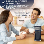 Single Cup Stainless Steel Coffee Maker for Ground Coffee in Navy with Double Insulated Stainless Steel Mug - Image 4