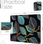 Set of 4 Heat Resistant Cork Placemats for Dining Table with Free Set of 4 Matching Drink Coasters Sage Green Marble Design 16 x 12 Inches Cork Backed Hard Placemats (Blue Gold Botanical) - Image 7