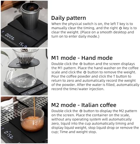 MINI COFFEE SCALE TIMER 2KG 0.1G ACCURATE 3 MODES PORTABLE DIGITAL ESPRESSO POUR OVER COFFEE SILICONE INSULATION COVER (ABS (acrylonitrile-butadiene-styrene) 2) - Image 4