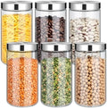 6 Pcs 50oz Clear Canisters Set for Kitchen, Glass Jars with Lids by Unknown