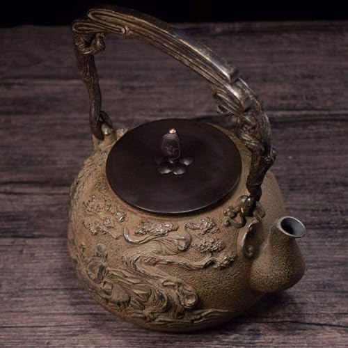 Pure Handmade Cast Iron Teapot 1.4L Uncoated Traditional Kettle For Healthy Tea Brewing & Rust-Resistant Interior - Image 2