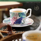 Coffee Cup Set with Saucer, Cup And Spoon, 200Ml Espresso Cups, Floral Ceramic Cups, Colorful Porcelain Coffee Mugs, Tea Cups, Mugs, Cappuccino Cups,Coffee cup f - Image 2