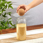 Suclain 6 Pcs Glass Jars with Cork Ball Lid Kitchen Canister, 34 oz - Image 4