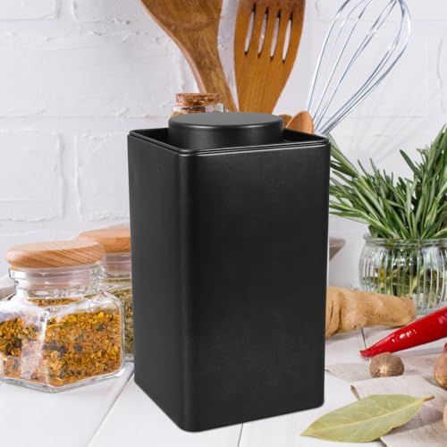 INOOMP 3pcs Vintage Square Metal Tea Canisters with Lids Retro Tin Containers for Loose Leaf Tea and Bag Storage 161mm Food Storage Organizer for Kitchen and Pantry - Image 4