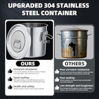 12L/3.2 Gal 304 Stainless Steel Food Containers 404 Oz Stainless Container with Lid and Lock Airtight Canister for Storage 304 Stainless Steel Food Storage Containers Stainless Bucket - Image 3