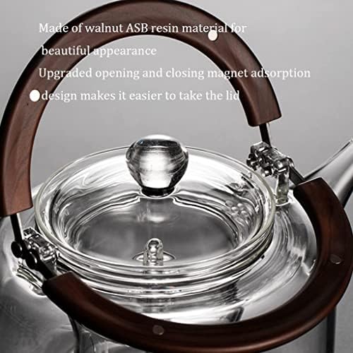 Kettle stovetop Glass Teakettle with Removable Infuser Stove Teapot Safe and Efficient Quick Fill Kettle 1l/33.8oz Easy to Clean Efficient - Image 4
