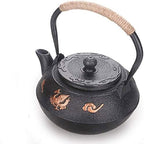 1200ML Handmade Japanese Cast Iron Teapot with Stainless Steel Infuser, Antique Tetsubin Tea Kettle for Loose Leaf Tea, Black - Image 6