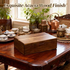 Acacia Wood Tea Bag Organizer with Compartments - Image 5