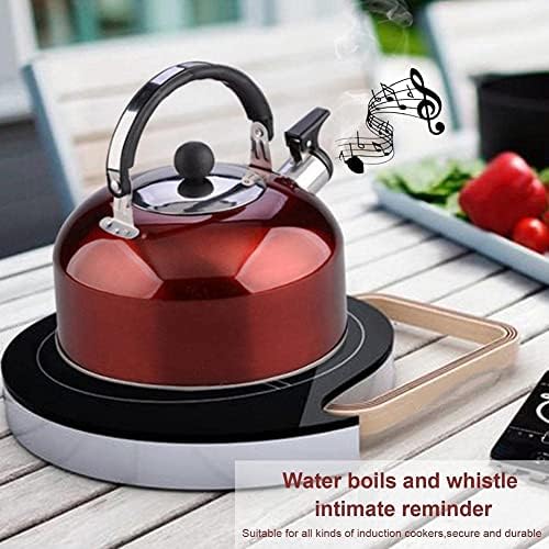 Stovetop Kettle 3L Stainless Steel Whistling Kettle with Handle Large Capacity Tea Simple Solid Color Water Kettles for Stove(Blue) - Image 4