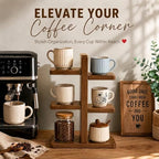 Coffee Mug Holder for Countertop, Wooden Coffee Mug Display Shelf - Image 2
