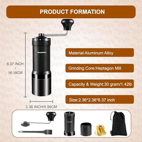 M7 Pro Coffee Grinder Manual,Capacity 35g,Sharp Heptagonal Burr,External 72 Grinding Settings,Tri-Bearing Hand Coffee Grinder for Pour Over French Press Espresso - Image 4