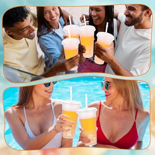 30 Pack Tumblers with Lid and Straw Reusable Plastic Clear Cups Bulk Water Bottles 24 Ounces Cups Travel Mug Cup for Iced Coffee Cold or Hot Drink Juices Birthdays Party Outdoor Use - Image 6