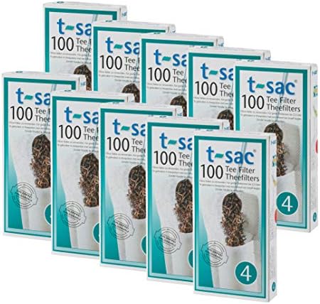 T-Sac Tea Filter Bags, Disposable Tea Infuser, Number 4-Size, 6 to 12-Cup Capacity, Set of 1,000 by T-Sac