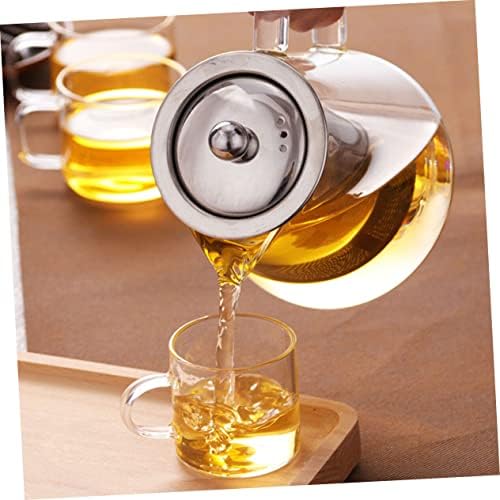 Glass Flower Teapot Stainless Steel Kettle Japanese Tea Pots Dispensing Stainless Steel Tea Infuser Glass Teapot For Stovetop Infuser Teapot Floral Tea Strainer Tea Filte,Transport-15.5X11.5X8.5CM - Image 4