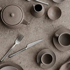Blomus KUMI Stoneware Coffee Cups w/Saucers - Espresso Color - Set of 2-6.4oz / 190ml - Pottery - Image 2