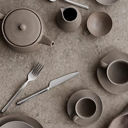 Blomus KUMI Stoneware Coffee Cups w/Saucers - Espresso Color - Set of 2-6.4oz / 190ml - Pottery - Image 2