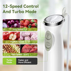 Immersion Blender Handheld 5 in 1 Hand Blender, 1000W Hand Mixer Stick, BPA-Free 12 Speed Handheld Blender with Mixing Beaker, Chopper, Whisk and Milk Frother for Soup, Sauce, Baby Food (White) - Image 2