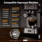 58MM Portafilter Double Spouts 3 Ears, 316 Stainless Steel Espresso Portafilter with 0.38MM Ultra-Fine Filter Blocks Grounds, Coffee Portafilter with Ergonomic Handle Fits Palm,Fits CASABREWS,Breville - Image 4