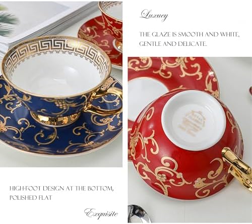 bone china tea cups coffee cups set of 2 fine coffee cups tea cup set with exquisite packaging - Image 4