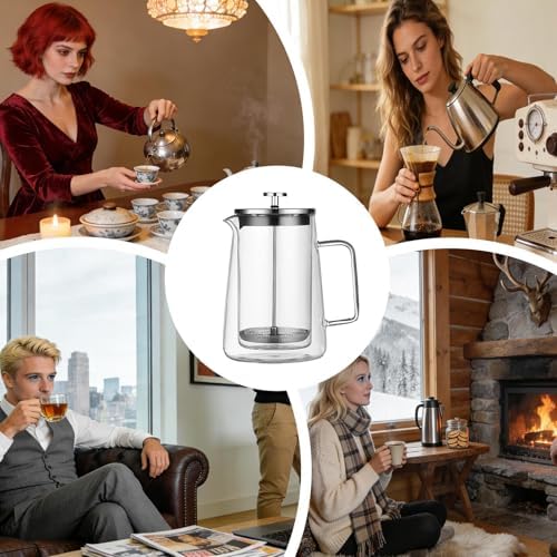 Coffee Press Glass Stainless Steel Double-Wall Insulated Kettle - Image 5