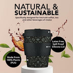 Ecoffee Cup 12oz (350ml) William Morris Reusable Coffee Cup – PLA Plant-Based Travel Mug with Silicone Lid, Melamine Free & Dishwasher Safe – Walthamstow - Image 4