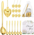 uxcell 25Set Bridal Shower Tea Party Favor Rose Spoon Heart Shape Ball Gold by uxcell