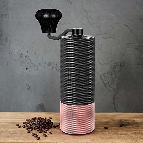 Coffee Grinder Stainless Steel Burr Mill Hand Coffee Mill Stainless Steel Core Professional Conical Burr Mill for Cafe Bar Camping, Black Rose Gold - Image 5