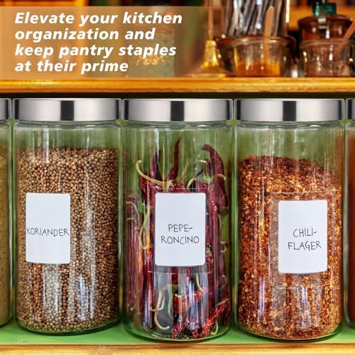 6 Pcs 50oz Clear Canisters Set for Kitchen, Glass Jars with Lids - Image 4