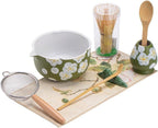 8-Pcs Japanese Matcha Tea Set – Hand-Painted Ceramic by Unknown