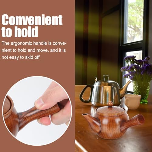 FOMIYES Wooden Tea Pot with Stainless Steel Strainer 1pcs Decorative Chinese Teapot Fine Mesh Filter for Loose Leaf Tea Brewing at Home - Image 5