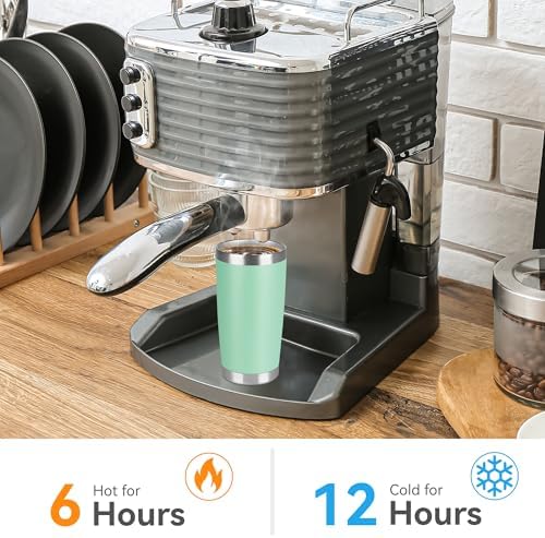 20 oz Tumbler Stainless Steel Tumblers Bulk with Lid Double Wall Insulated Coffee Tumbler Cups for Hot & Cold Drinks Powder Coated Travel Coffee Tumbler Mug Metal (Jade, 12 pack) - Image 4