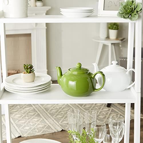 RSVP International Stoneware Teapot Collection, Microwave and Dishwasher Safe, 42 oz, Green - Image 4