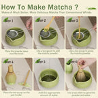 Pack of 2 Matcha Whisk Set, Ceramic Matcha Set with Bowl, Chasen Holder, Scoop Rest, Sifter,Japanese Ceremony Matcha Kit–Matcha Lovers Gift for Women Mom Girl Friend-Matcha Green - Image 6