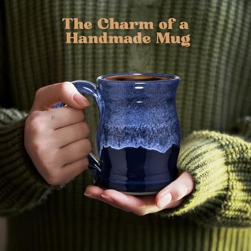 20oz Barrel Coffee Mug Handmade in the USA (Glossy Black/Green) - Image 6