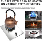 44oz Handmade Pure Copper Teapot without Coating, SECHUDO Tea Kettle with Tea Ball for Loose Tea, Japanese Style Classic Tea Pot for Stovetop Safe, Plum Blossom Pattern(1300ml) - Image 4