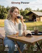 Portable Electric Burr Coffee Grinder - Grind While Charging - Insulated Mug and Pour Over for Travel, Cordless/Rechargeable Coffee Bean Grinders for Travel,Camping, Car-White - Image 2